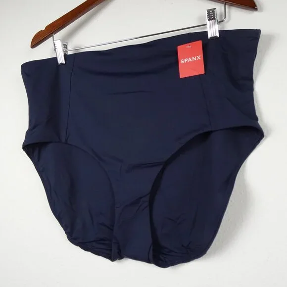 Spanx High Rise Shaping Swim Bottom Brief Women's Plus Size 3X Navy Blue 50125R - Picture 2 of 6